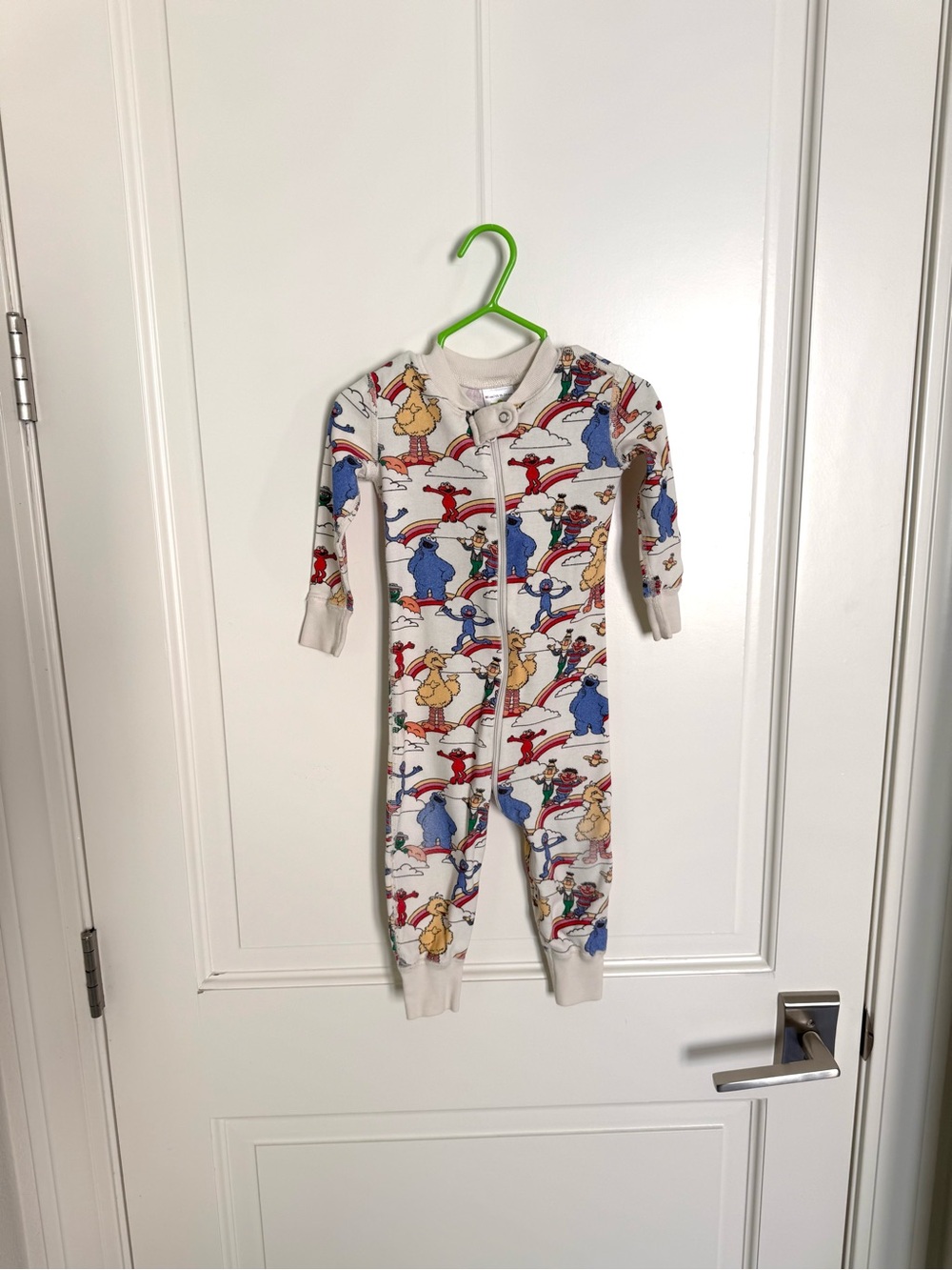 Hanna Andersson Sesame Street Zip-Up Zipper Pajamas Footless Sleeper 18-24M